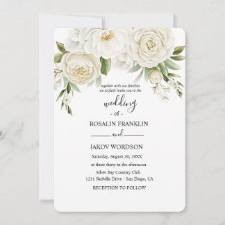 rustic watercolor floral wedding  kaart