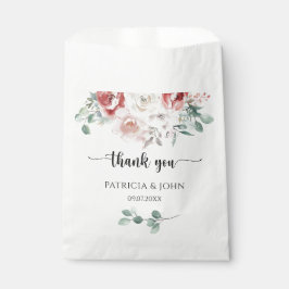 Rustic Watercolor Flowers Wedding Thank You Bedankzakje