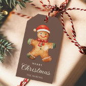 Rustic Watercolor Gingerbread Man Christmas  Cadeaulabel