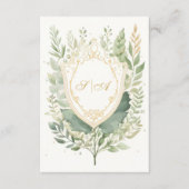 Rustic Watercolor Greenery Wedding Details Informatiekaartje (Voorkant)