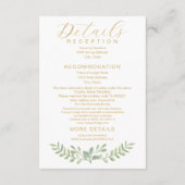 Rustic Watercolor Greenery Wedding Details Informatiekaartje (Achterkant)