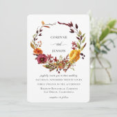 Rustic Watercolor Herfst Krans Bruiloft Kaart (Staand voorkant)