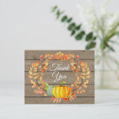 Rustic Watercolor Herfst Pompoen Bedankkaart (Staand voorkant)
