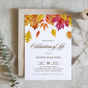 Rustic Watercolor Herfstbladeren Viering van het L Kaart
