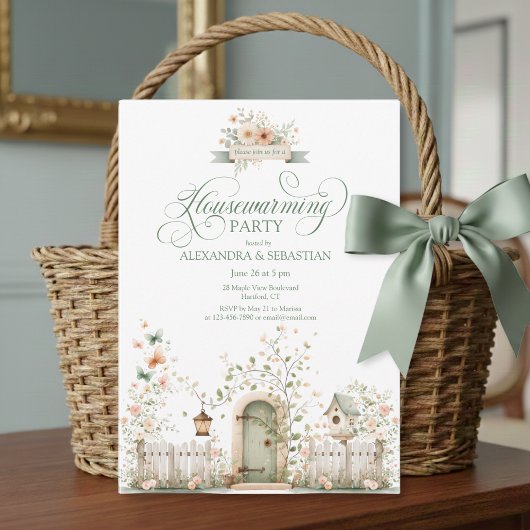 Rustic Watercolor Housewarming Party Invitation Kaart