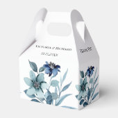 rustic watercolor illustration blue floral bouquet bedankdoosjes (Voorkant Zijde)