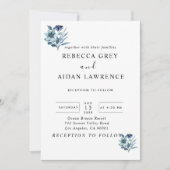 rustic watercolor illustration blue floral bouquet kaart (Voorkant)