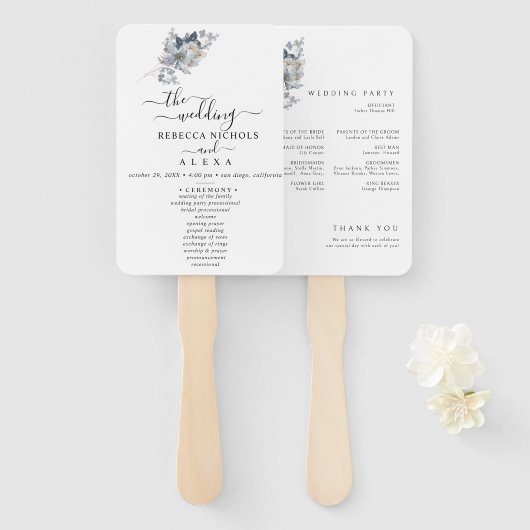 rustic watercolor illustration floral arrangement handwaaier (Voorkant en achterkant)