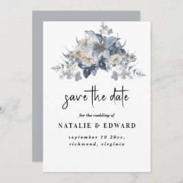 rustic watercolor illustration of a floral  save the date