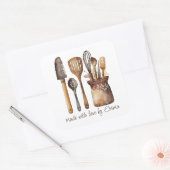 Rustic Watercolor Kitchen Utensils Food Label (Envelop)