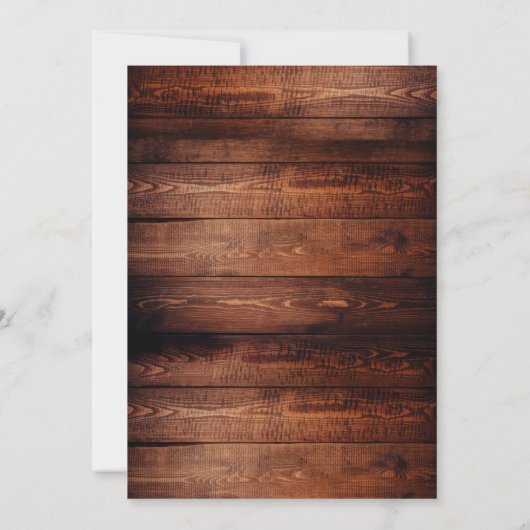 Rustic watercolor leaves monogram Bridal Shower Kaart (Achterkant)