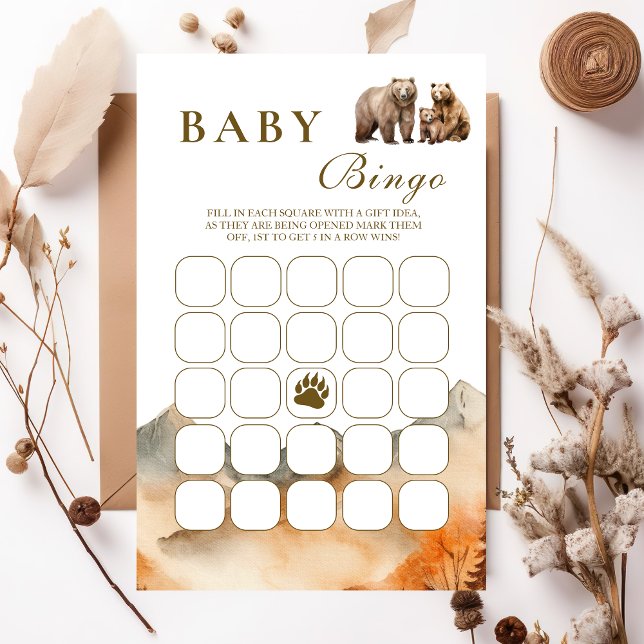 Rustic Watercolor Mountain Bear Family Baby Shower (Creator heeft geüpload)