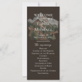 Rustic Watercolor Mountain Ceremony Program (Voorkant)