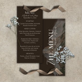 Rustic Watercolor Mountain Landscape Wedding Menu