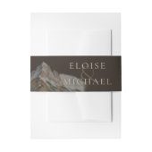 Rustic Watercolor Mountain Landscape Wedding Uitnodigingen Wikkel (Voorkant Voorbeeld)