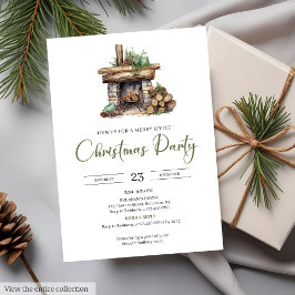 Rustic Watercolor Neutral Earthy Minimalist Party Kaart