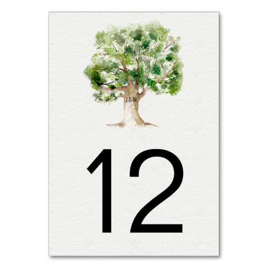 Rustic Watercolor Oak Tree | Kaart (Voorkant)