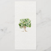 Rustic Watercolor Oak Tree | Menu (Achterkant)