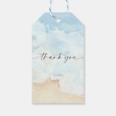 Rustic Watercolor Ocean Sea Summer Beach Wedding Cadeaulabel (Achterkant)