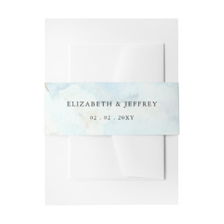 Rustic Watercolor Ocean Sea Summer Beach Wedding Uitnodigingen Wikkel