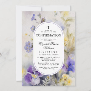 Rustic Watercolor Paars & Geel Bevestiging Kaart