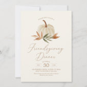 Rustic Watercolor Pompoen Friendsgiving-diner Kaart (Voorkant)