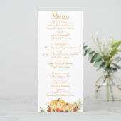Rustic Watercolor Pompoen Retouradres Trouwkaart M Menu (Staand voorkant)