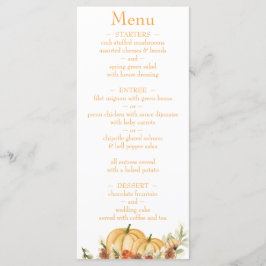 Rustic Watercolor Pompoen Retouradres Trouwkaart M Menu