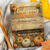 Rustic Watercolor Pompoen Thanksgiving Potluck Kaart