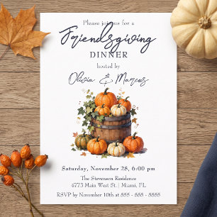 Rustic Watercolor Pompoen Vat Friendsgiving Kaart