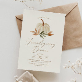 Rustic Watercolor Pompoen Vrienden Danken Dinner Kaart