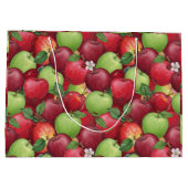 Rustic Watercolor Red and Green Apple pattern Groot Cadeauzakje (Achterkant)