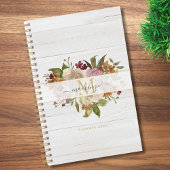 Rustic Watercolor Rose Bouquet Monogram Planner