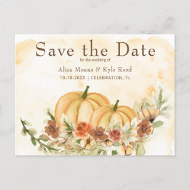 Rustic Watercolor Save the Date Pompoen Huwelijk A Aankondigingskaart