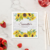 Rustic Watercolor Sunflower Birthday Party  Servet (Insitu)