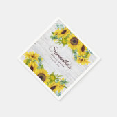 Rustic Watercolor Sunflower Birthday Party  Servet (Hoek)