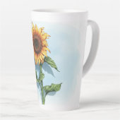 Rustic Watercolor Sunflower Mug Latte Mok (Rechterhoek)