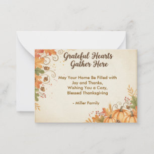 Rustic Watercolor Thanksgiving Groet Notitiekaartje