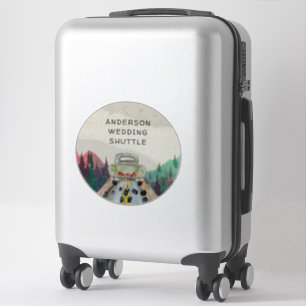 Rustic Watercolor Trouw Shuttle Label