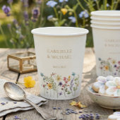 Rustic Watercolor Wildflower Wedding  Papieren Bekers