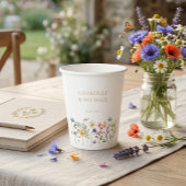 Rustic Watercolor Wildflower Wedding  Papieren Bekers