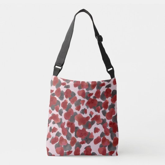 Rustic Watercolor Winter Animal Print Crossbody Tas (Voorkant)