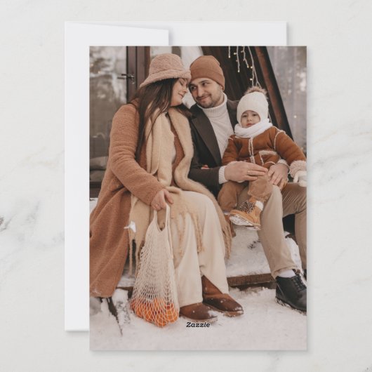 Rustic Watercolor Winter Wreath Christmas Photo Feestdagenkaart (Achterkant)