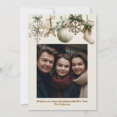 Rustic Watercolor Wood Snowflake Christmas Photo Feestdagenkaart (Voorkant)