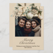 Rustic Watercolor Wooden Snowflake Christmas Photo Feestdagenkaart (Voorkant / Achterkant)
