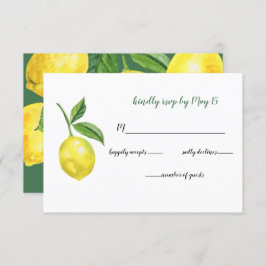 Rustic WatercolorCitrus Lemon Wedding RSVP Kaartje