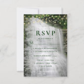 Rustic Waterfall String Lights Wedding RSVP (Voorkant)