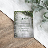 Rustic Waterfall String Lights Wedding RSVP