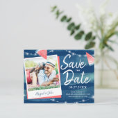 Rustic Watermelon Photo Save the Date Invitations Aankondigingskaart (Staand voorkant)