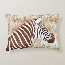 Rustic Waterverf Animal Zebra Accent Kussen